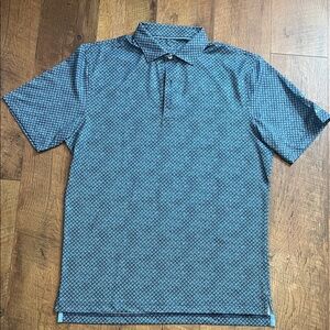 johnnie-O Navy Checkered Polo Shirt